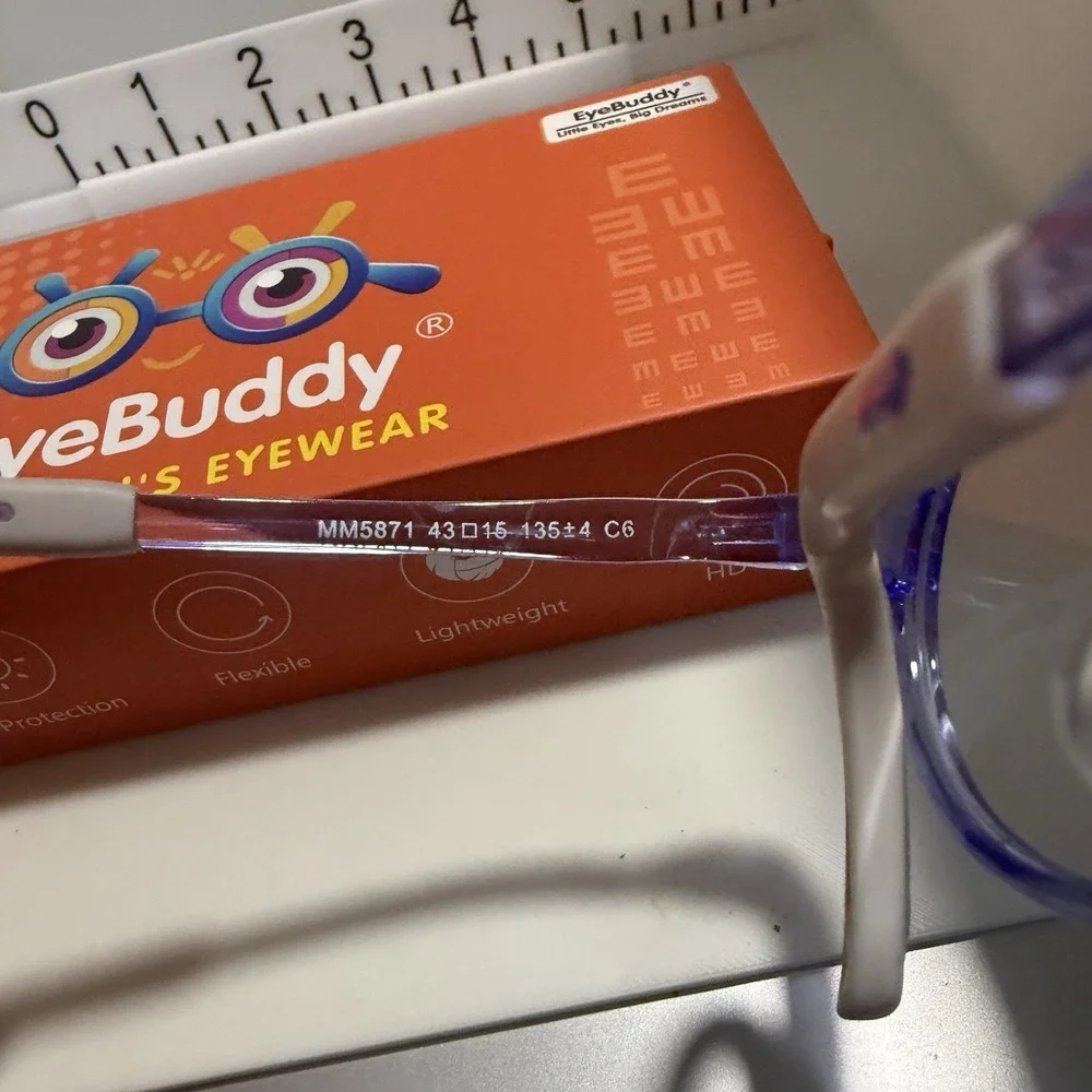 EyeBuddy MM5871 Kids Round Eyeglass Frames Purple 43-15 135 Flexible